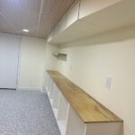 Finished basement room with new stairs